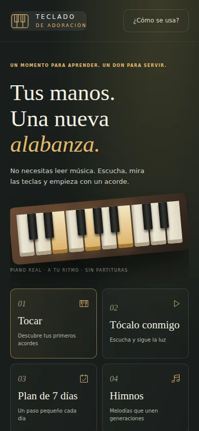 Pantalla real de inicio del app