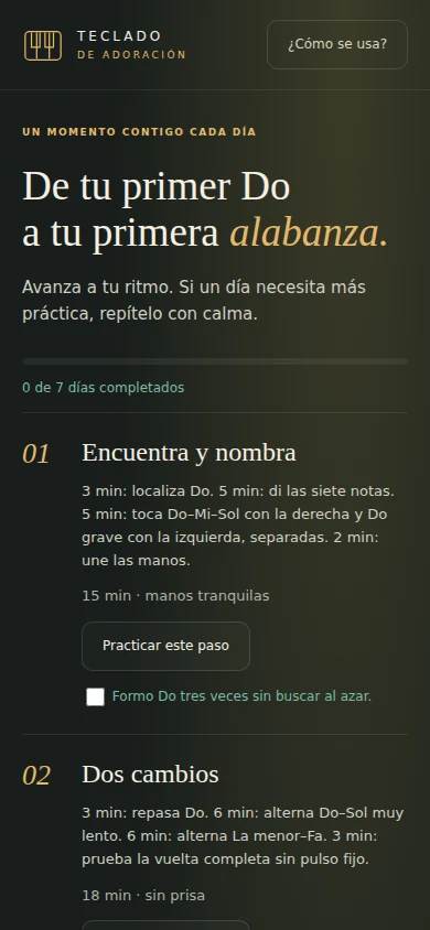 Primeros días del plan real de práctica